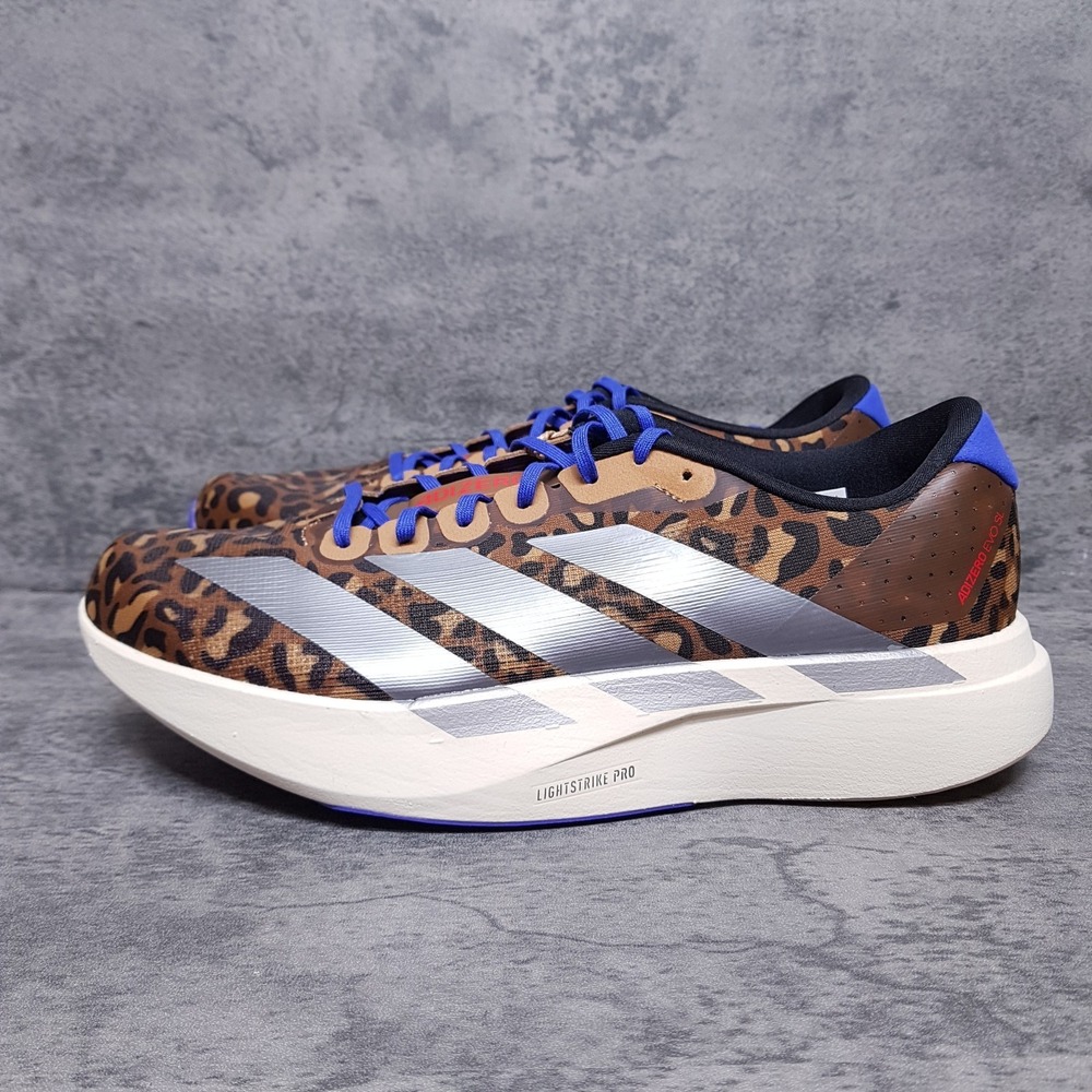 ADIDAS Adizero Evo SL Leopard Running Shoes Mens 7 Brown Silver JS4493